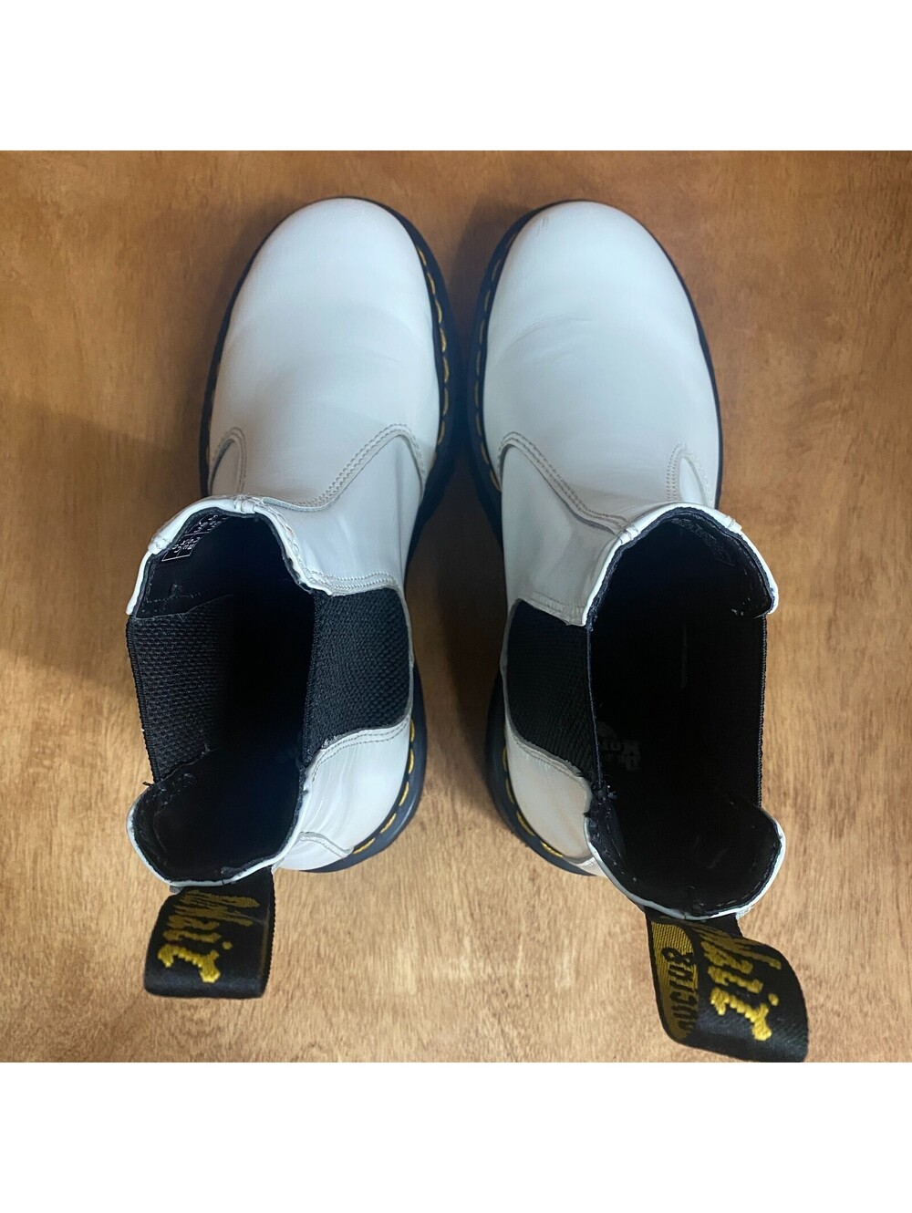 Dr Martins 2976 Quad Platform Chelsea Boots Smooth White Leather Women 8 AirWair - Picture 8 of 15